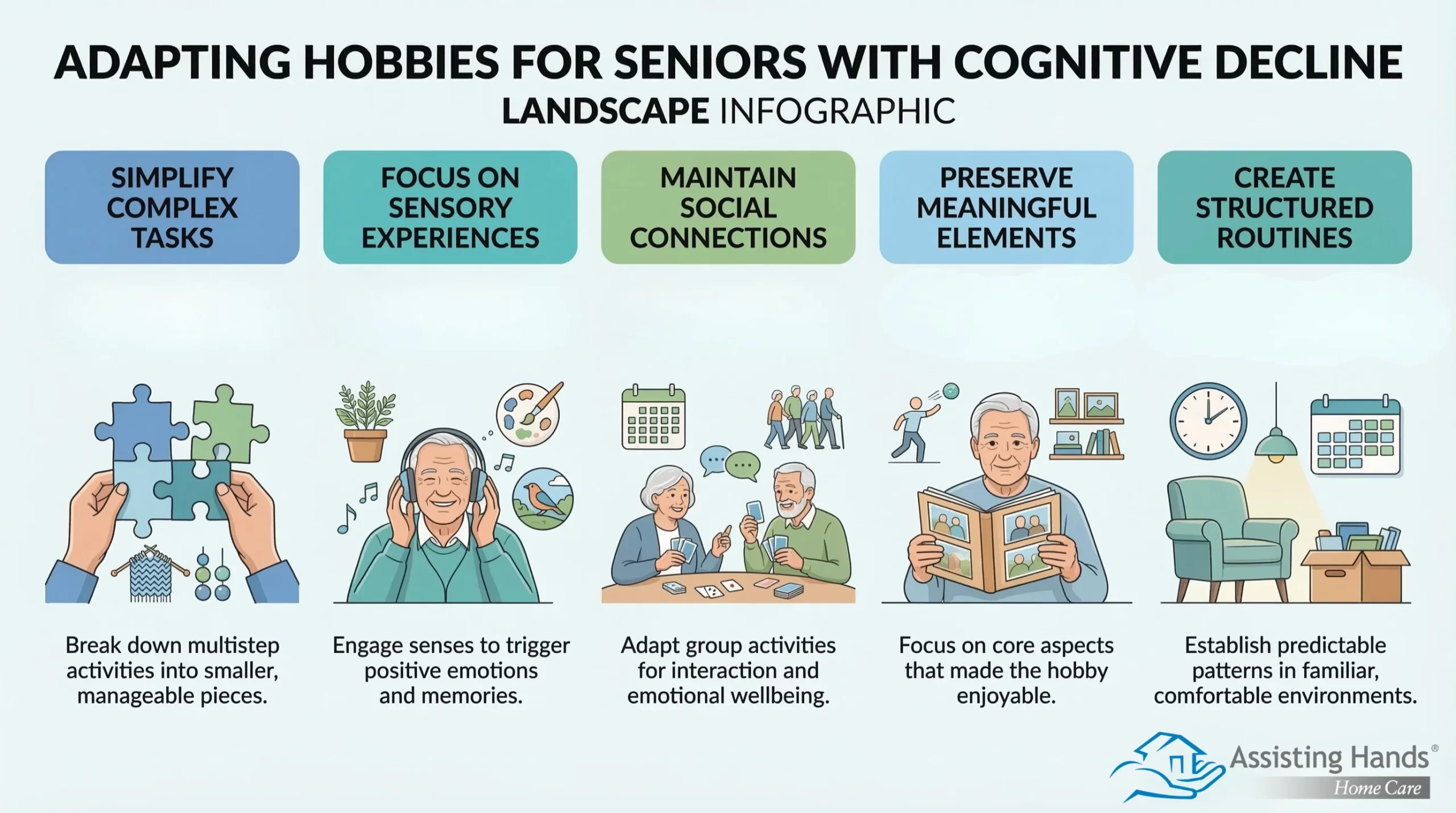 How Can Hobbies Be Adapted for Seniors Experiencing Cognitive Decline